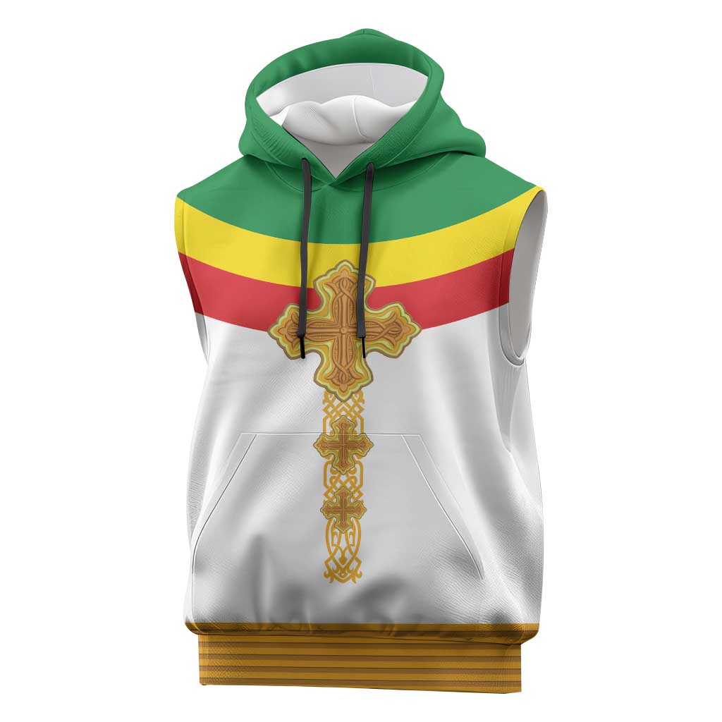 Ethiopia Meskel Sleeveless Hoodie Ethiopian Cross - Wonder Print Shop