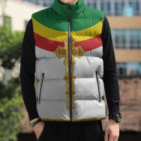 Ethiopia Meskel Sleeveless Puffer Jacket Ethiopian Cross - Wonder Print Shop