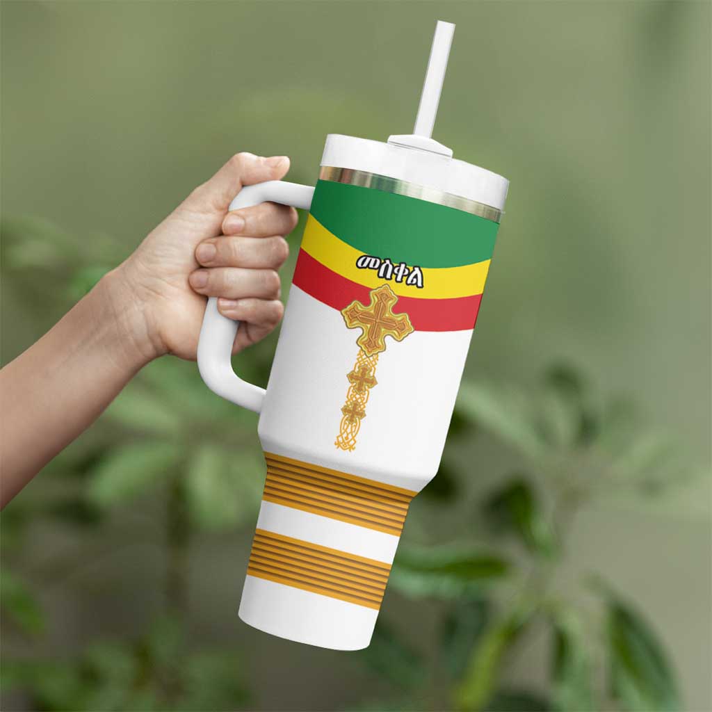 Ethiopia Meskel Tumbler With Handle Ethiopian Cross - Wonder Print Shop