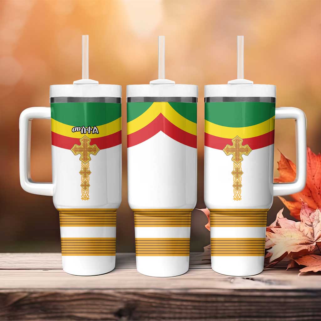 Ethiopia Meskel Tumbler With Handle Ethiopian Cross - Wonder Print Shop
