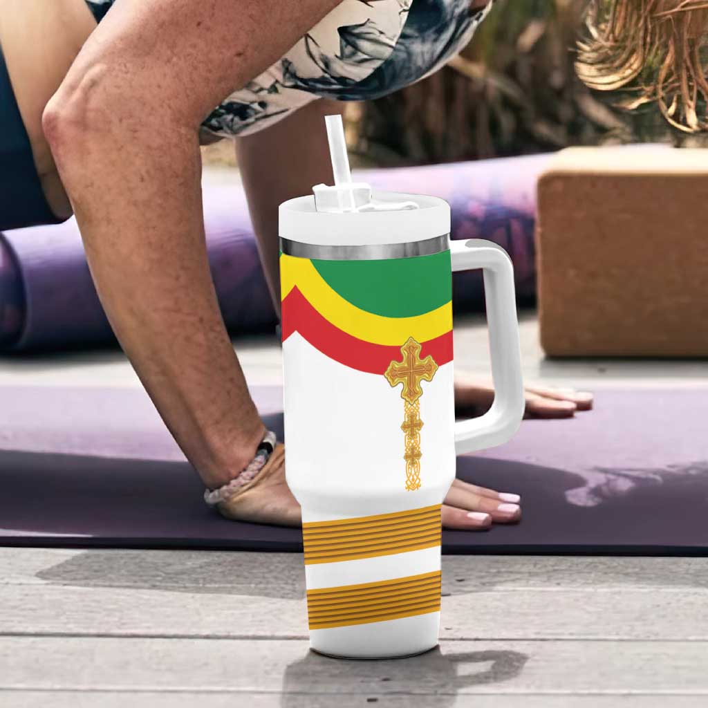 Ethiopia Meskel Tumbler With Handle Ethiopian Cross - Wonder Print Shop