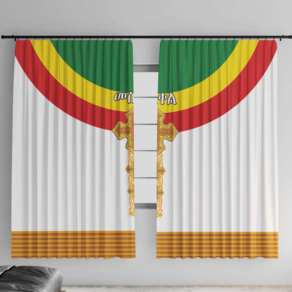 Ethiopia Meskel Window Curtain Ethiopian Cross - Wonder Print Shop