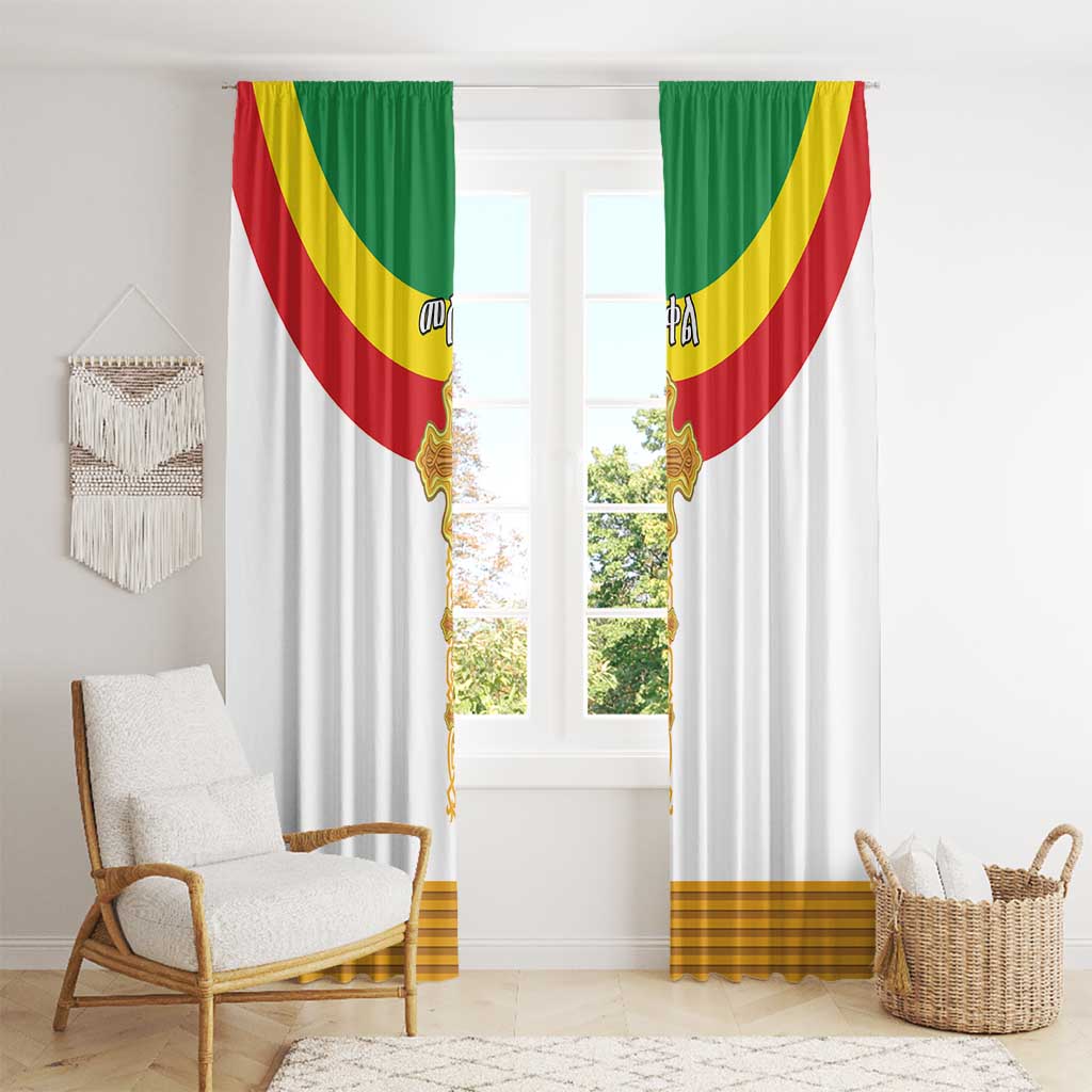 Ethiopia Meskel Window Curtain Ethiopian Cross - Wonder Print Shop