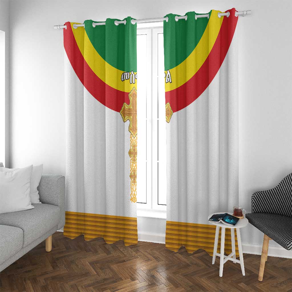 Ethiopia Meskel Window Curtain Ethiopian Cross - Wonder Print Shop