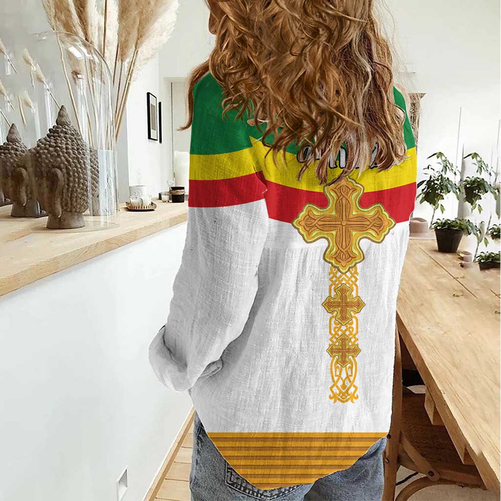 Ethiopia Meskel Women Casual Shirt Ethiopian Cross - Wonder Print Shop