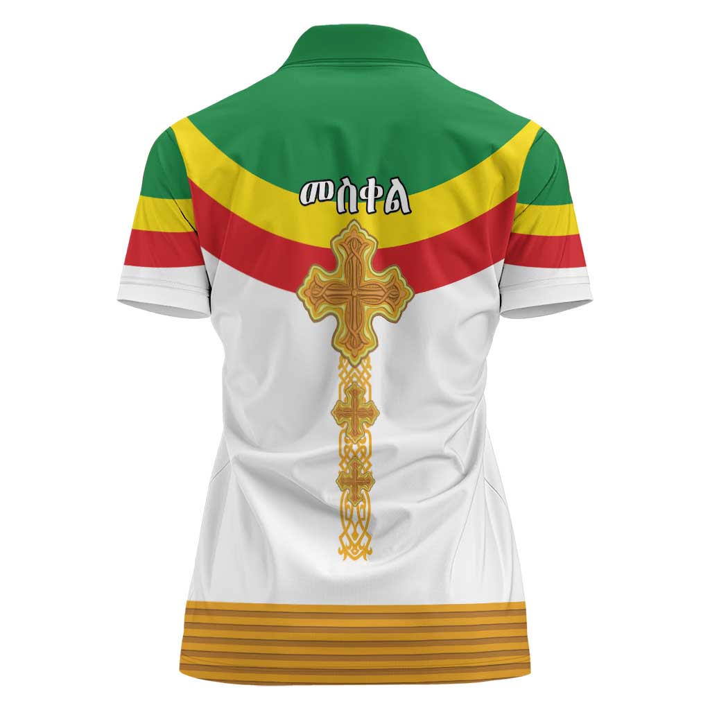 Ethiopia Meskel Women Polo Shirt Ethiopian Cross - Wonder Print Shop