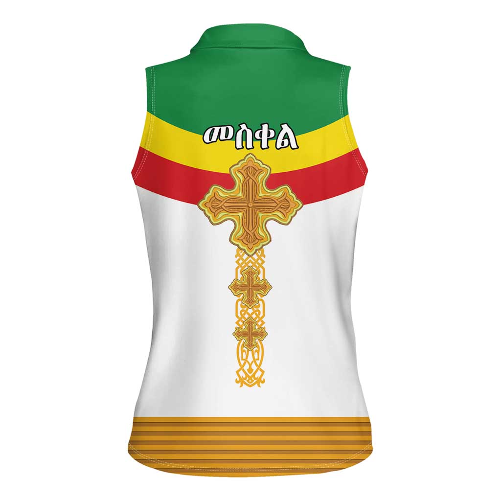 Ethiopia Meskel Women Sleeveless Polo Shirt Ethiopian Cross - Wonder Print Shop