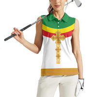 Ethiopia Meskel Women Sleeveless Polo Shirt Ethiopian Cross - Wonder Print Shop