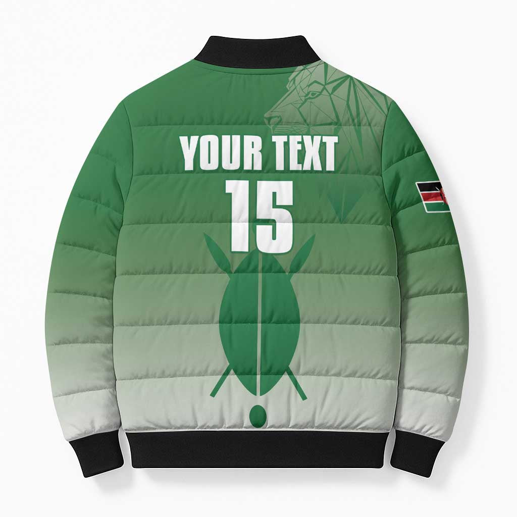 Custom Kenya Football Bomber Puffer Jacket Go Champions Harambee Stars - Wonder Print Shop