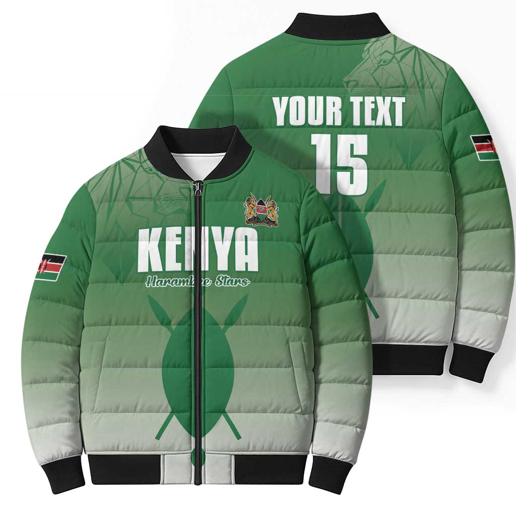 Custom Kenya Football Bomber Puffer Jacket Go Champions Harambee Stars - Wonder Print Shop