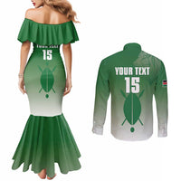 Custom Kenya Football Couples Matching Mermaid Dress and Long Sleeve Button Shirt Go Champions Harambee Stars - Wonder Print Shop