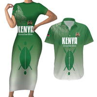Custom Kenya Football Couples Matching Short Sleeve Bodycon Dress and Hawaiian Shirt Go Champions Harambee Stars - Wonder Print Shop