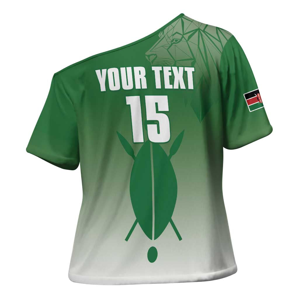 Custom Kenya Football Cross Shoulder Shirt Go Champions Harambee Stars - Wonder Print Shop