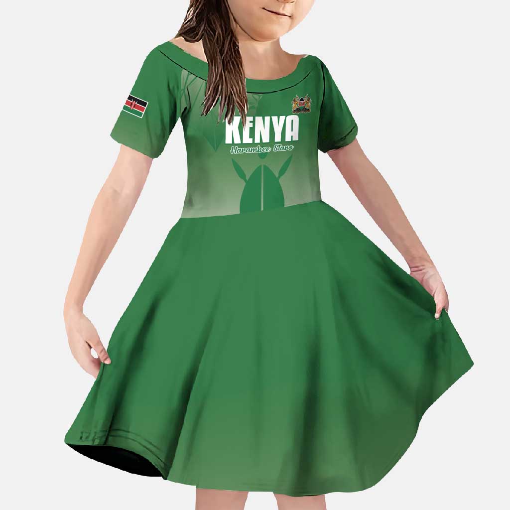 Custom Kenya Football Family Matching Off Shoulder Maxi Dress and Hawaiian Shirt Go Champions Harambee Stars - Wonder Print Shop