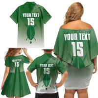 Custom Kenya Football Family Matching Off Shoulder Short Dress and Hawaiian Shirt Go Champions Harambee Stars - Wonder Print Shop