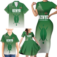 Custom Kenya Football Family Matching Short Sleeve Bodycon Dress and Hawaiian Shirt Go Champions Harambee Stars - Wonder Print Shop