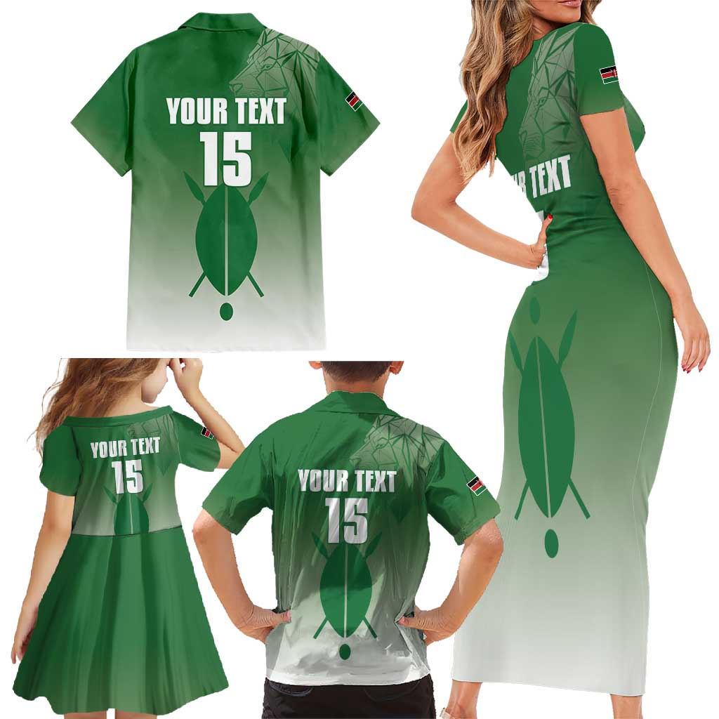 Custom Kenya Football Family Matching Short Sleeve Bodycon Dress and Hawaiian Shirt Go Champions Harambee Stars - Wonder Print Shop