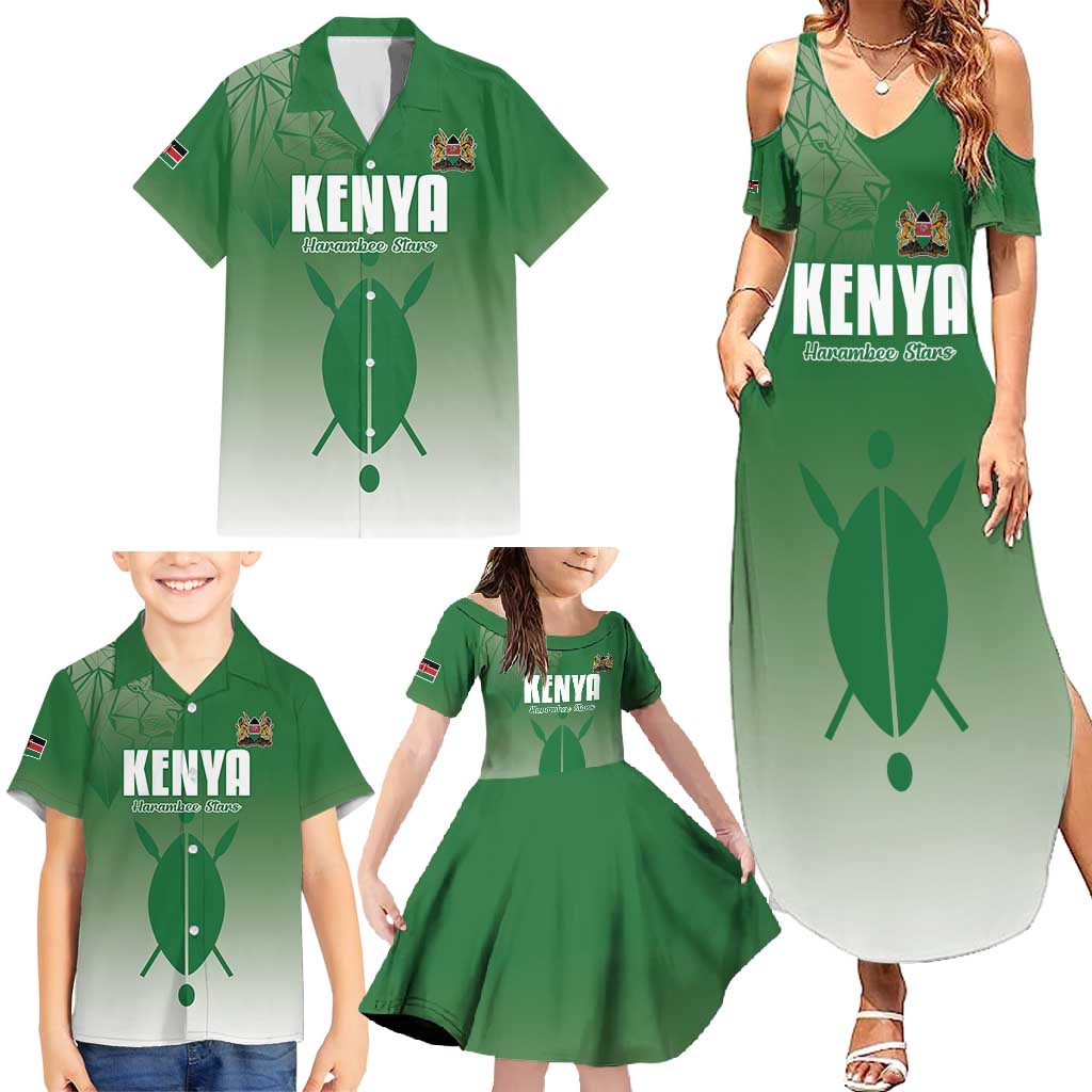 Custom Kenya Football Family Matching Summer Maxi Dress and Hawaiian Shirt Go Champions Harambee Stars - Wonder Print Shop