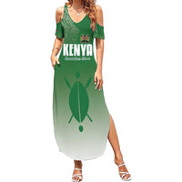 Custom Kenya Football Family Matching Summer Maxi Dress and Hawaiian Shirt Go Champions Harambee Stars - Wonder Print Shop