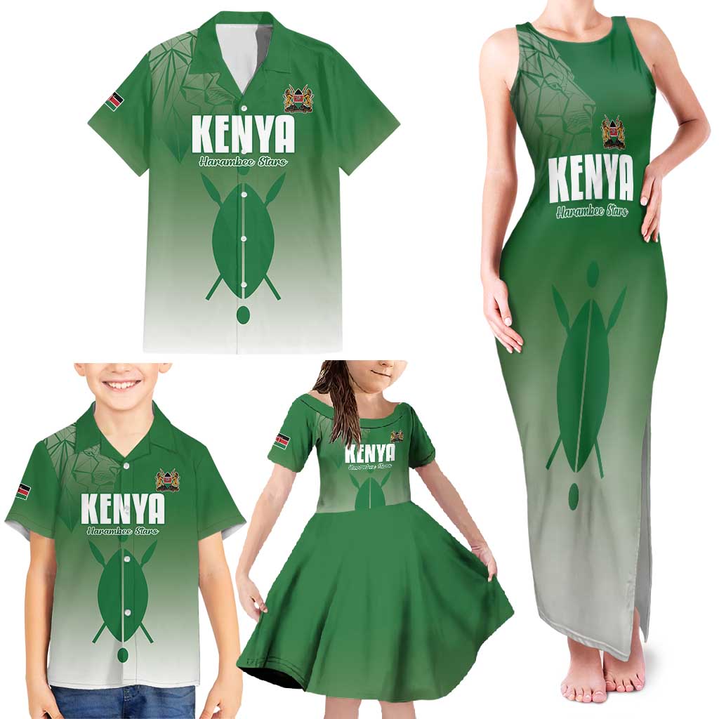Custom Kenya Football Family Matching Tank Maxi Dress and Hawaiian Shirt Go Champions Harambee Stars - Wonder Print Shop