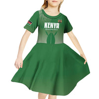 Custom Kenya Football Kid Short Sleeve Dress Go Champions Harambee Stars - Wonder Print Shop