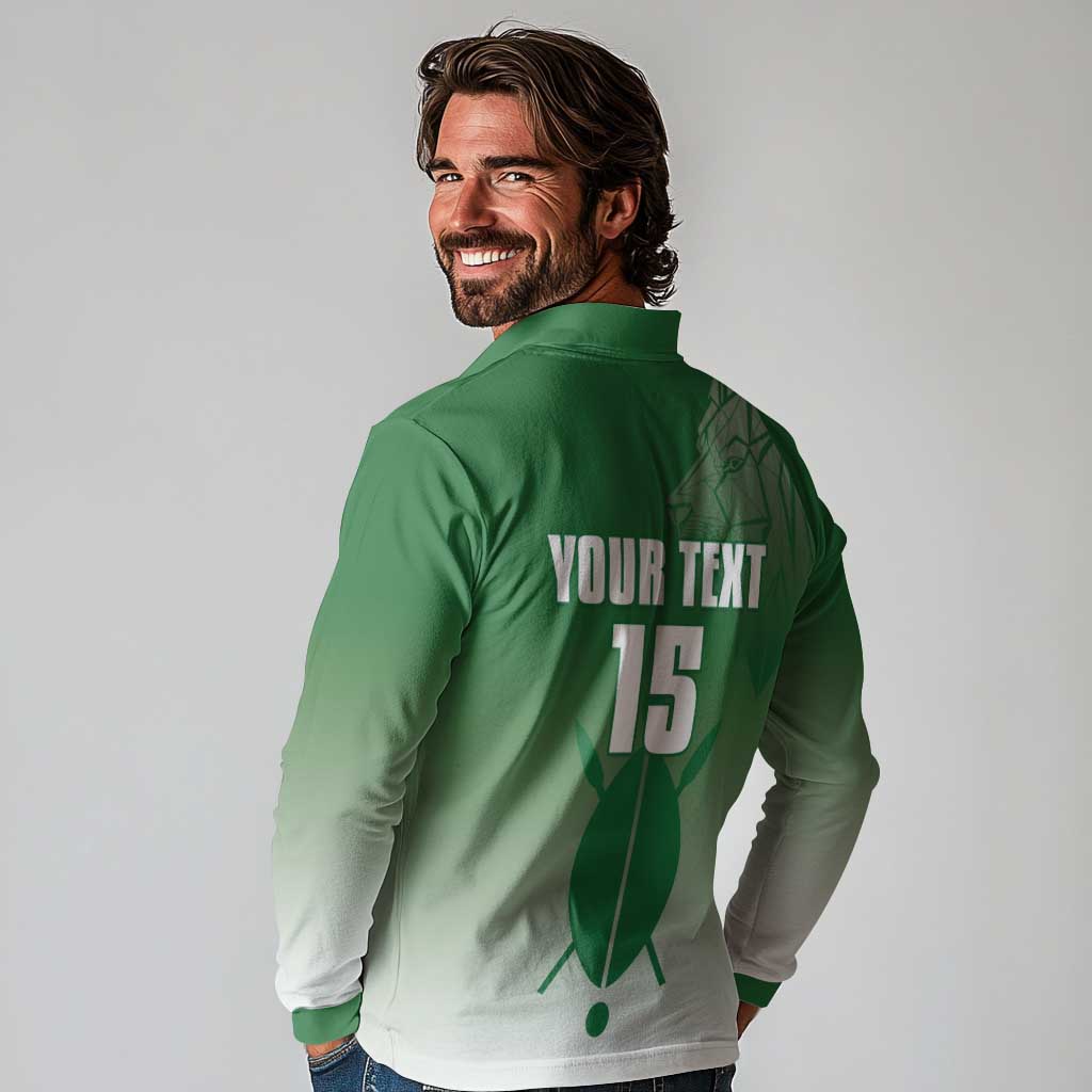 Custom Kenya Football Long Sleeve Polo Shirt Go Champions Harambee Stars - Wonder Print Shop