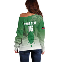 Custom Kenya Football Off Shoulder Sweater Go Champions Harambee Stars - Wonder Print Shop