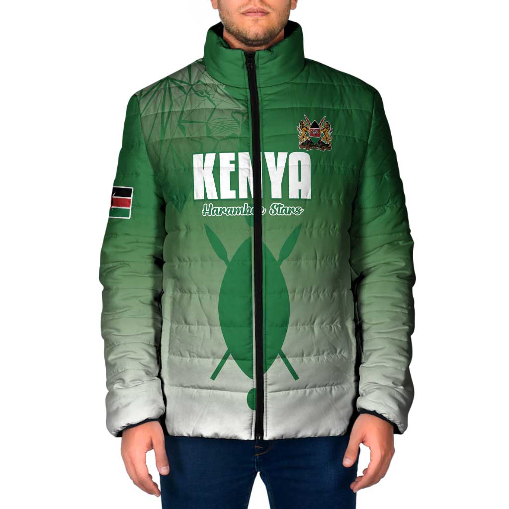 Custom Kenya Football Padded Jacket Go Champions Harambee Stars - Wonder Print Shop