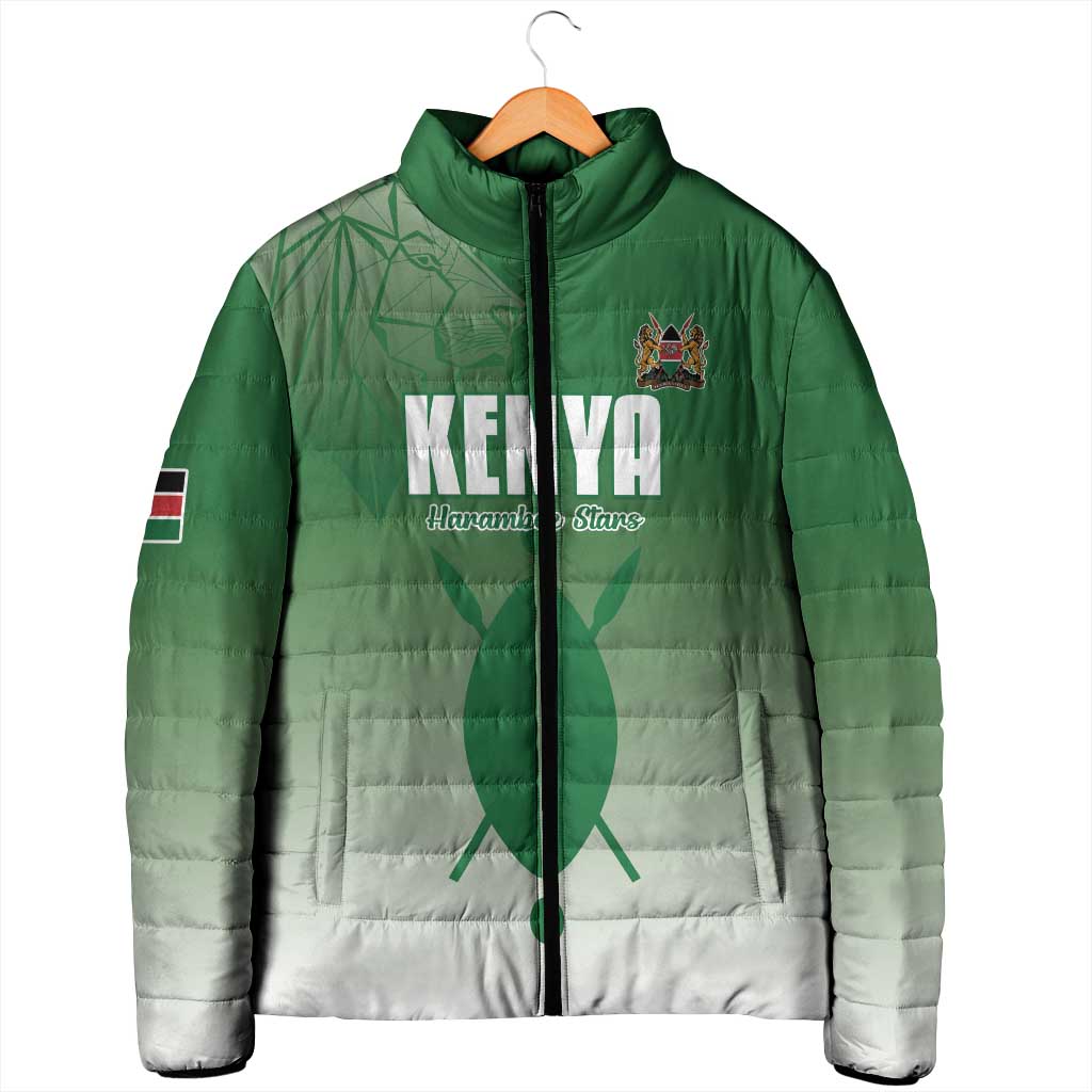 Custom Kenya Football Padded Jacket Go Champions Harambee Stars - Wonder Print Shop