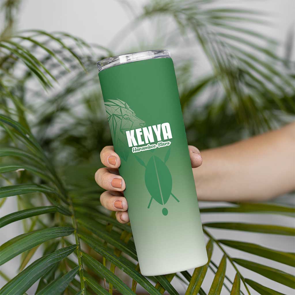 Custom Kenya Football Skinny Tumbler Go Champions Harambee Stars - Wonder Print Shop
