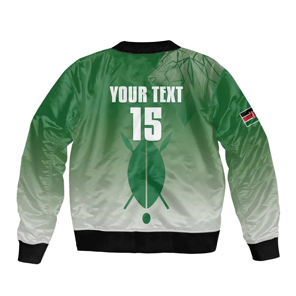 Custom Kenya Football Sleeve Zip Bomber Jacket Go Champions Harambee Stars - Wonder Print Shop