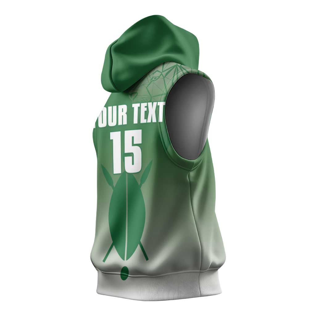 Custom Kenya Football Sleeveless Hoodie Go Champions Harambee Stars - Wonder Print Shop