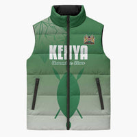 Custom Kenya Football Sleeveless Puffer Jacket Go Champions Harambee Stars - Wonder Print Shop