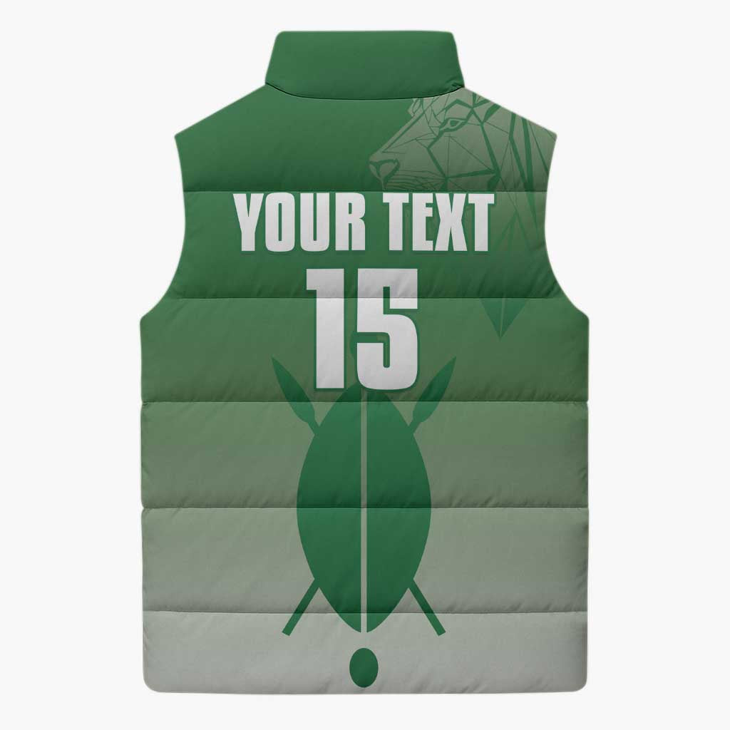 Custom Kenya Football Sleeveless Puffer Jacket Go Champions Harambee Stars - Wonder Print Shop