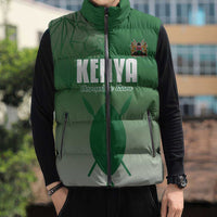 Custom Kenya Football Sleeveless Puffer Jacket Go Champions Harambee Stars - Wonder Print Shop