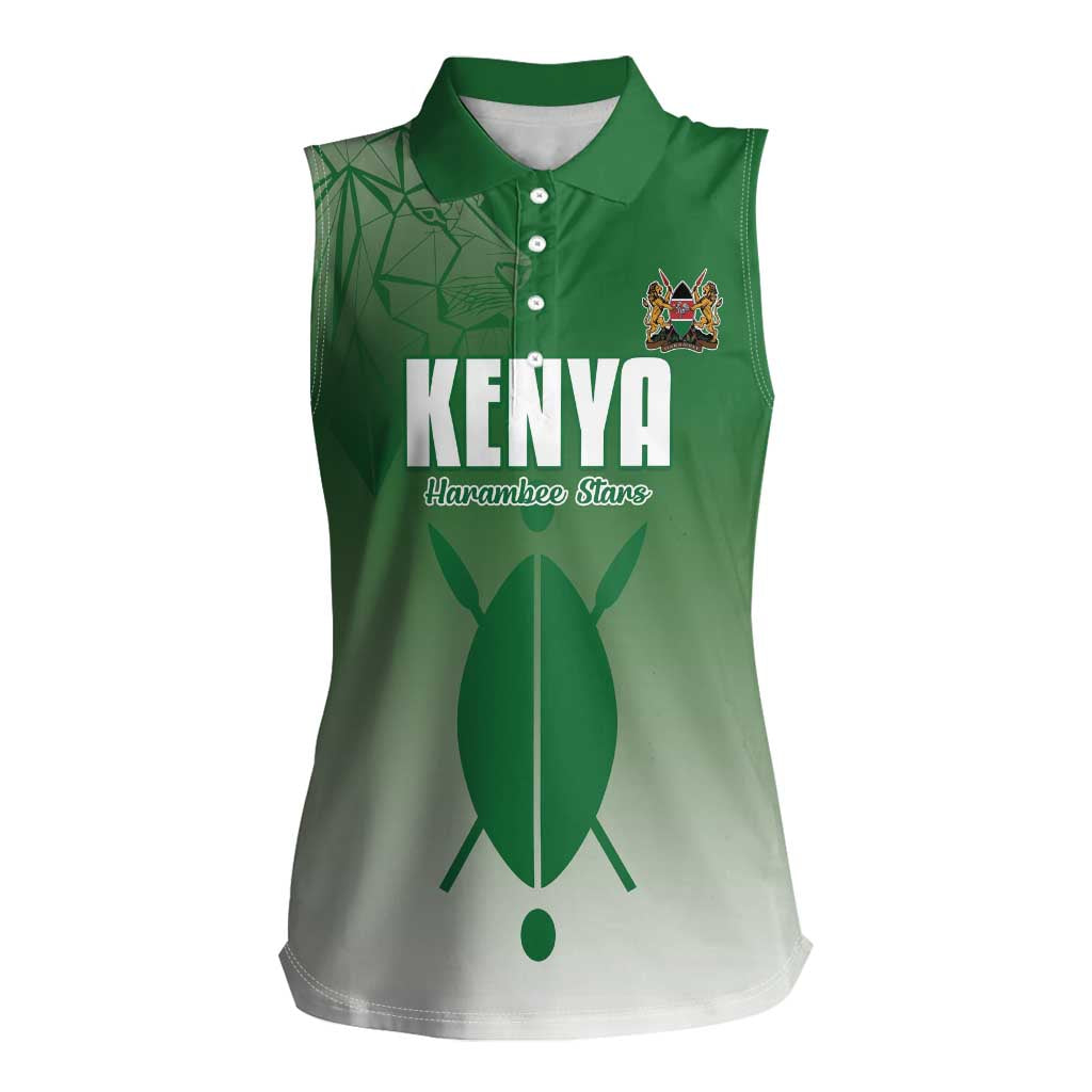 Custom Kenya Football Women Sleeveless Polo Shirt Go Champions Harambee Stars - Wonder Print Shop
