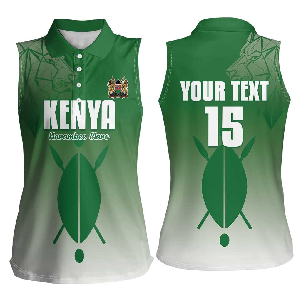 Custom Kenya Football Women Sleeveless Polo Shirt Go Champions Harambee Stars - Wonder Print Shop