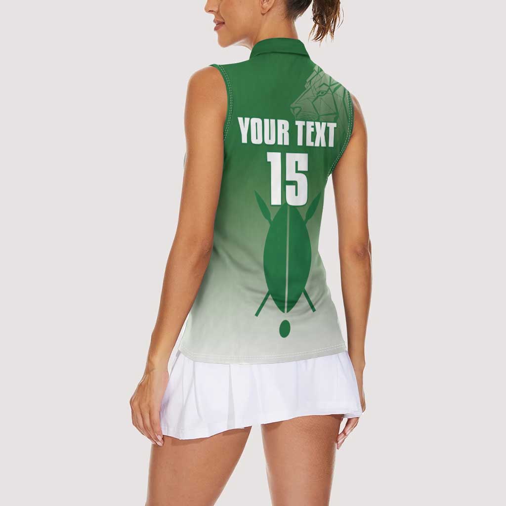 Custom Kenya Football Women Sleeveless Polo Shirt Go Champions Harambee Stars - Wonder Print Shop