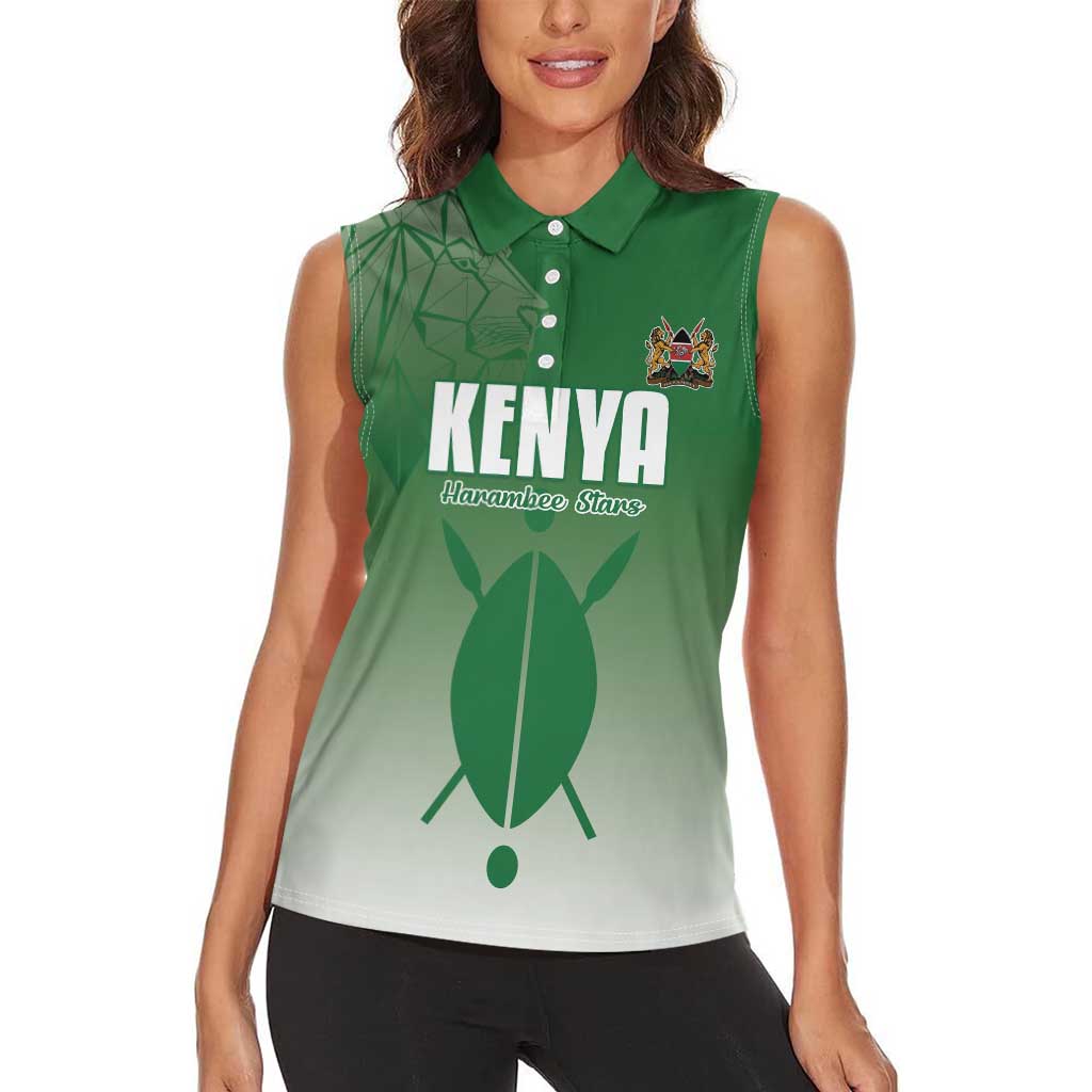 Custom Kenya Football Women Sleeveless Polo Shirt Go Champions Harambee Stars - Wonder Print Shop