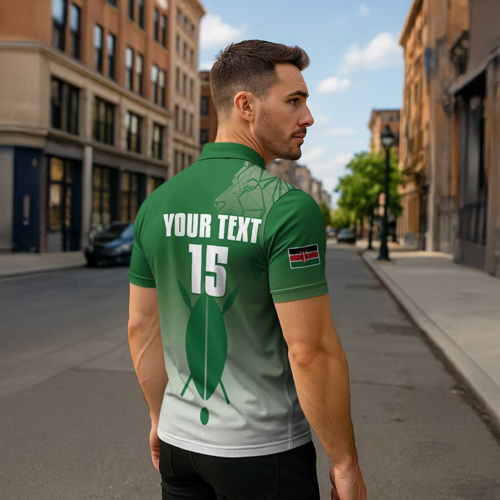 Custom Kenya Football Zipper Polo Shirt Go Champions Harambee Stars - Wonder Print Shop