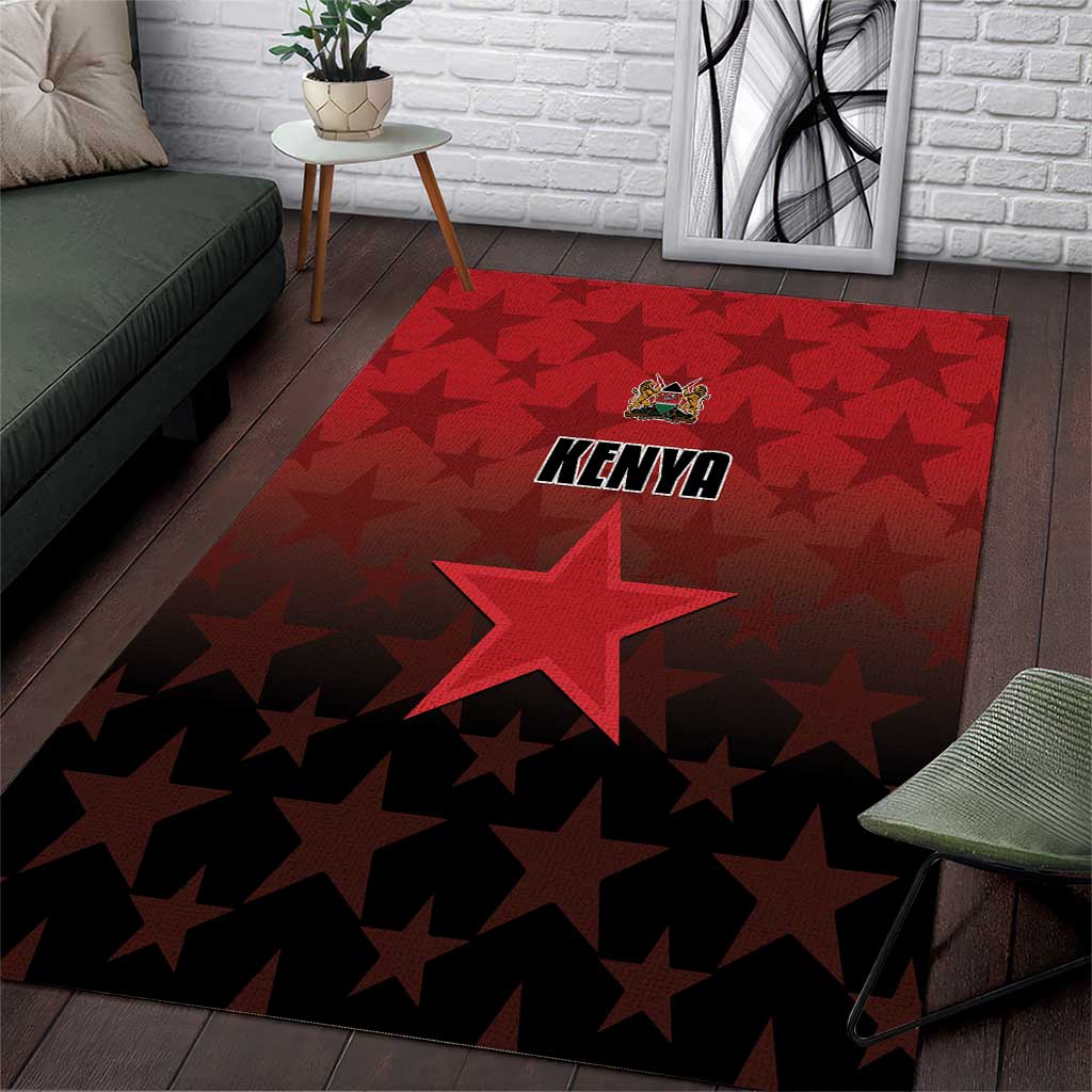 Kenya Football Area Rug Go Harambee Stars - Red Jersey - Wonder Print Shop