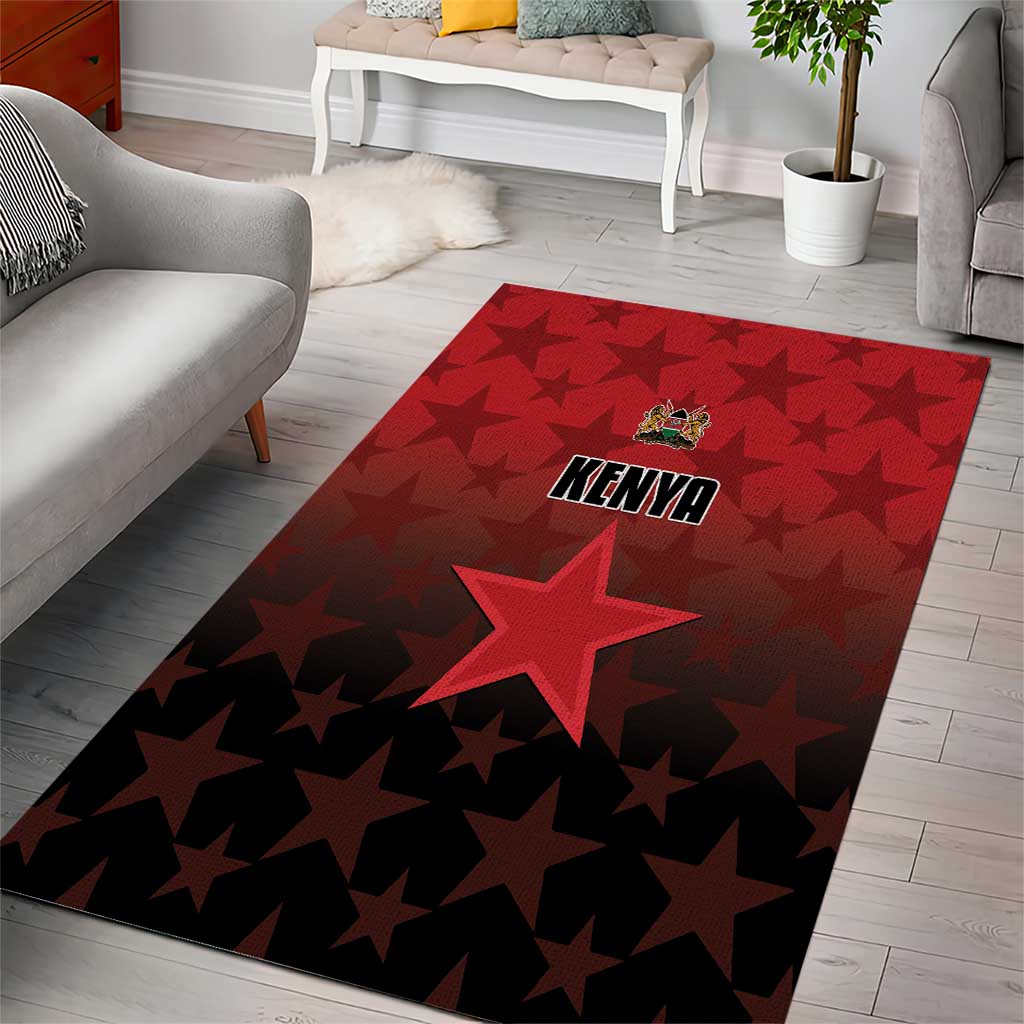 Kenya Football Area Rug Go Harambee Stars - Red Jersey - Wonder Print Shop
