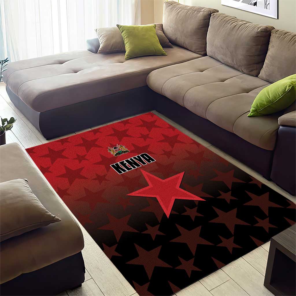 Kenya Football Area Rug Go Harambee Stars - Red Jersey - Wonder Print Shop