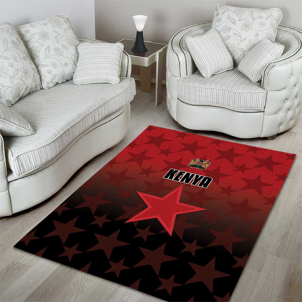 Kenya Football Area Rug Go Harambee Stars - Red Jersey - Wonder Print Shop