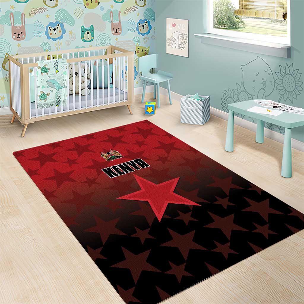 Kenya Football Area Rug Go Harambee Stars - Red Jersey - Wonder Print Shop