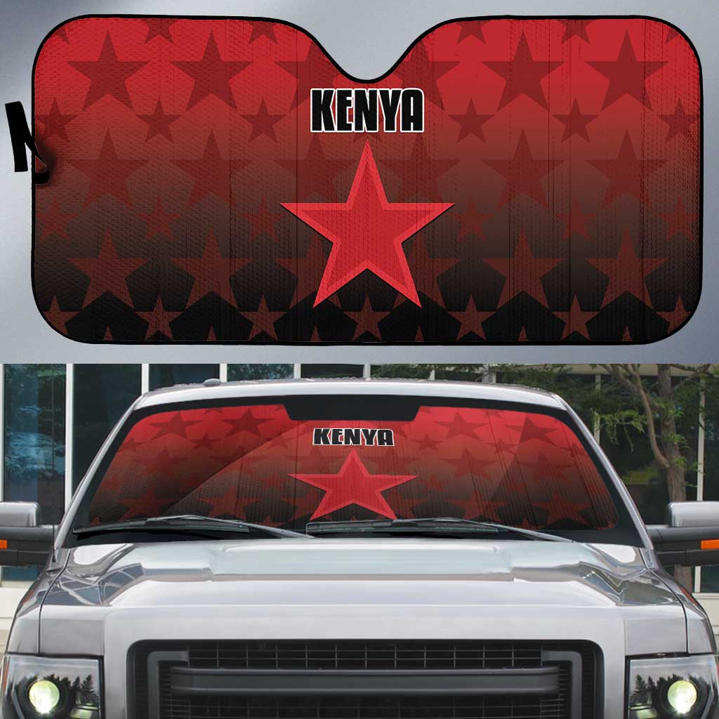 Kenya Football Auto Sun Shade Go Harambee Stars - Red Jersey - Wonder Print Shop