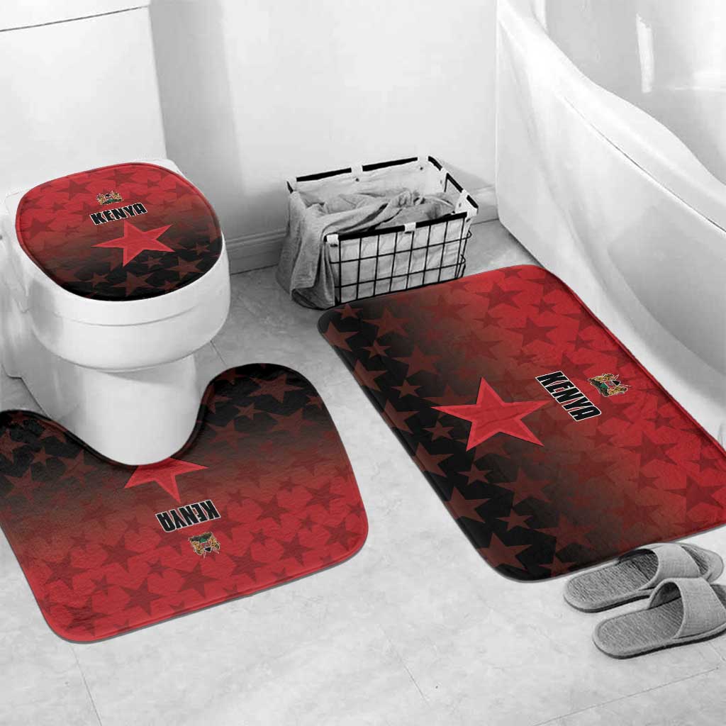 Kenya Football Bathroom Set Go Harambee Stars - Red Jersey - Wonder Print Shop