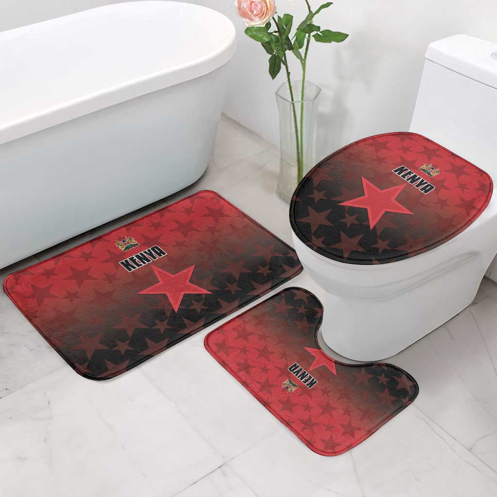 Kenya Football Bathroom Set Go Harambee Stars - Red Jersey - Wonder Print Shop