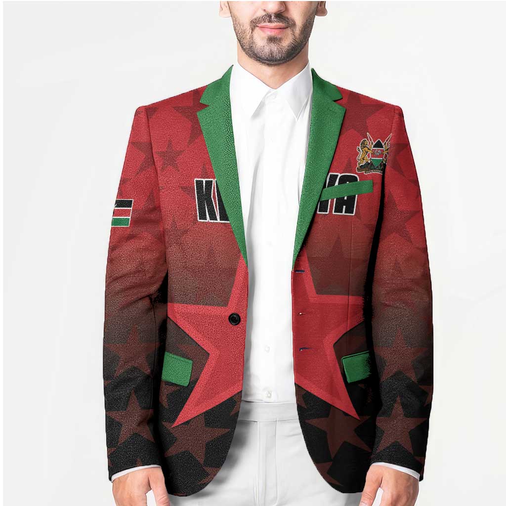 Custom Kenya Football Blazer Go Harambee Stars - Red Jersey - Wonder Print Shop
