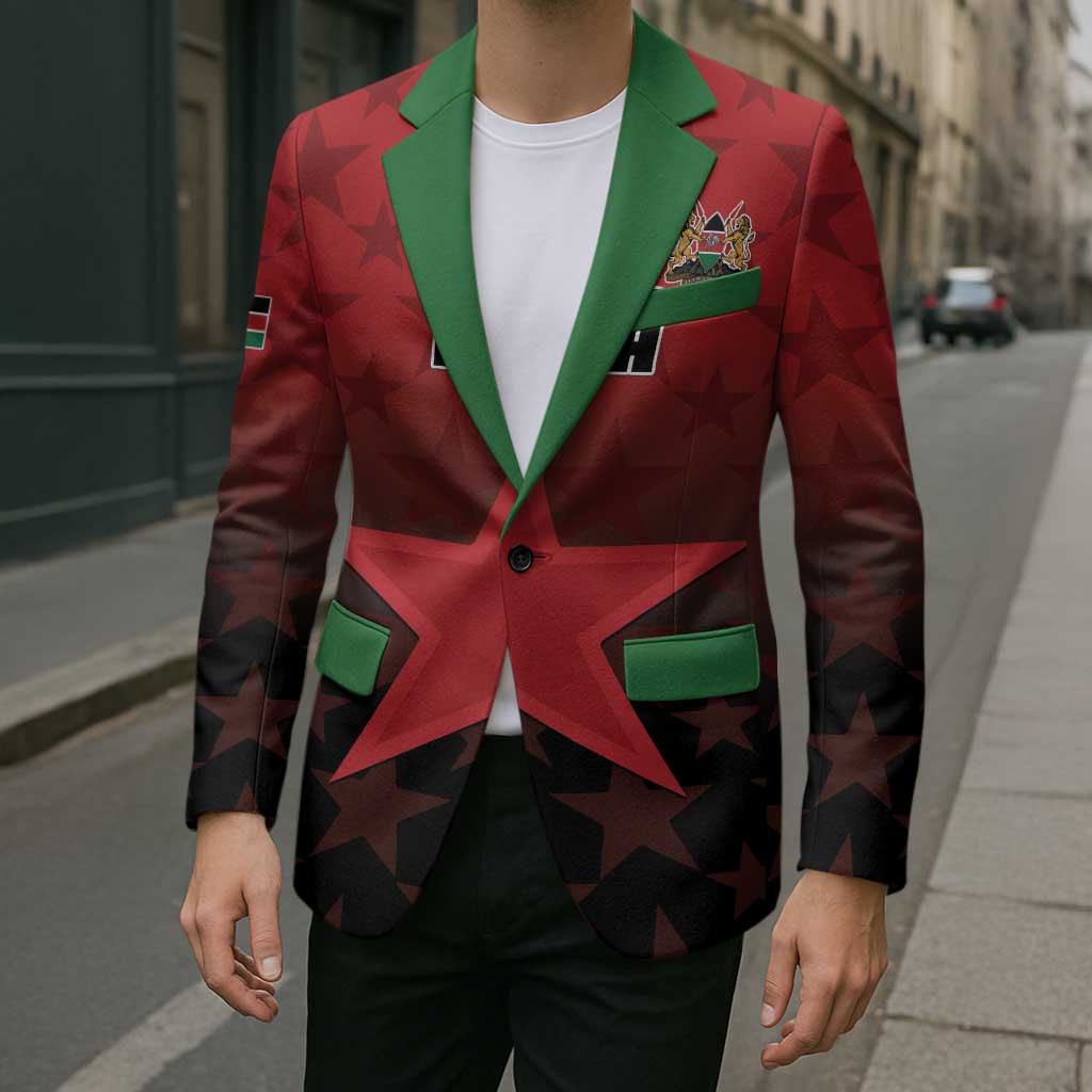 Custom Kenya Football Blazer Go Harambee Stars - Red Jersey - Wonder Print Shop
